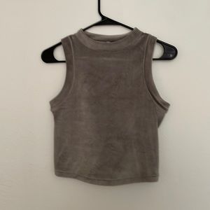 SKIMS gray Velour cropped tank